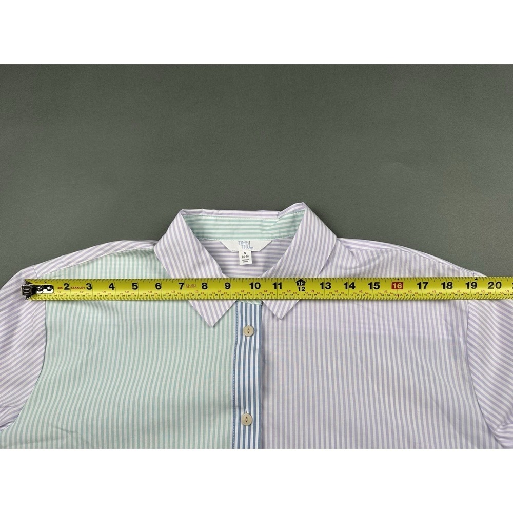 Time & Tru Button Up Long Sleeve Shirt Women's Size S (4-6) Multicolor NWT - Picture 5 of 10